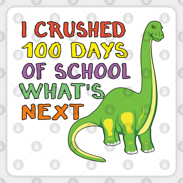 100 Days of School Dinosaur 100th Day Student Kids Dino Sticker by Maxx Exchange